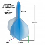 3 SET DARTSAN ENTEGRE DART ŞAFT-KANAT SETİ MAVİ TÜRK MALI 